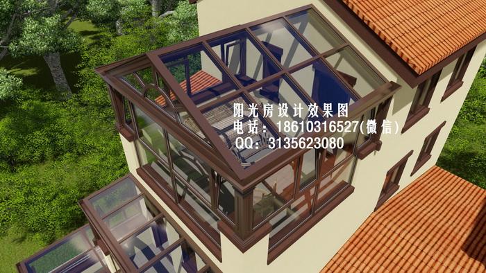 别墅露台别墅庭院装修改造阳光房设计方案效果图